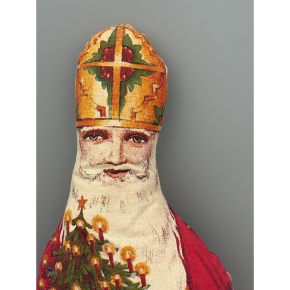 Vintage Dutch Sinterklaas Santa Designed by Hudson Talbott Cloth Pillow 1976 - Picture 2 of 9